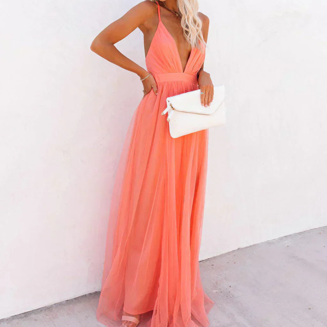 DELACROIX | Robe Maxi Lumière Corail