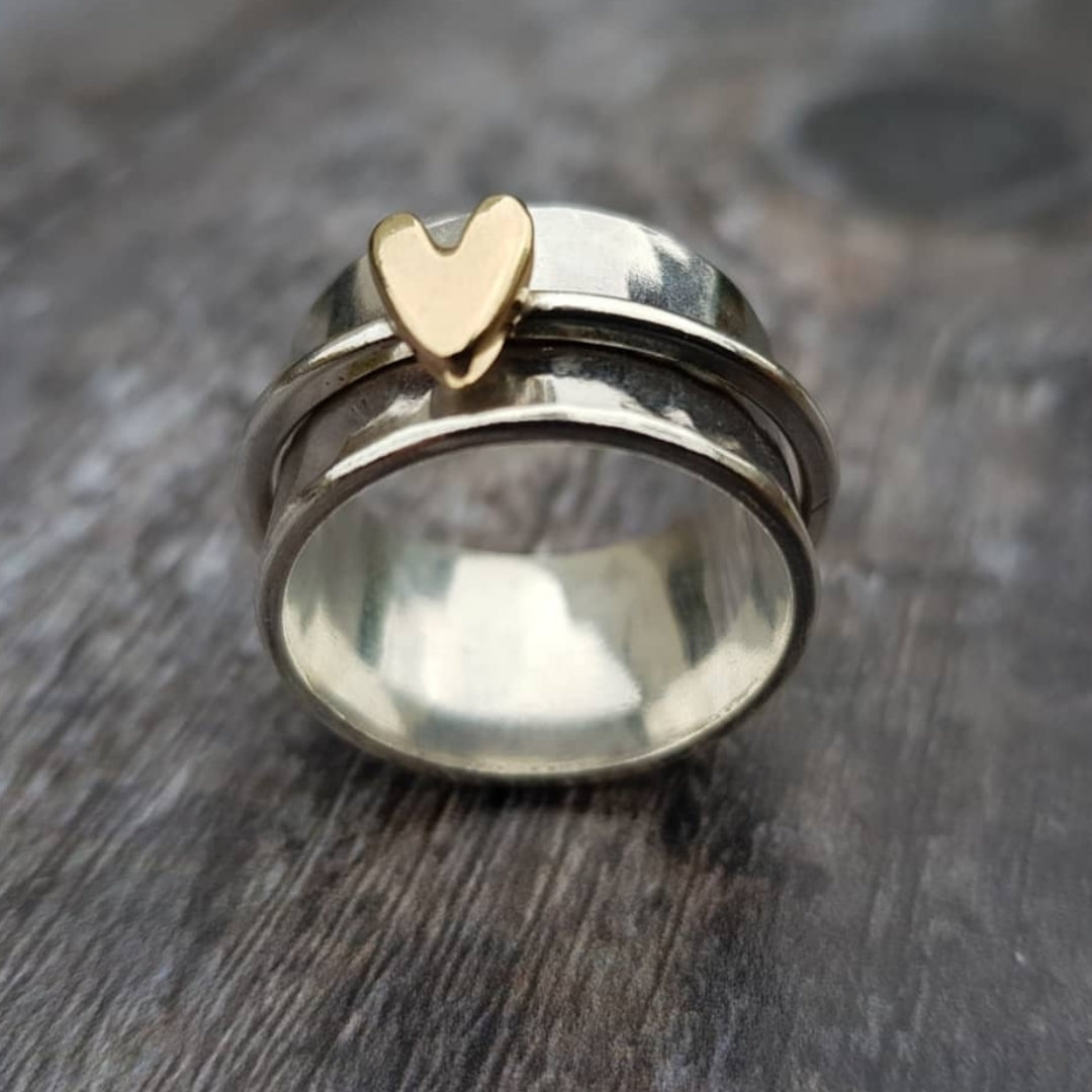 DELACROIX | BAGUE EN ARGENT CŒUR DORÉ