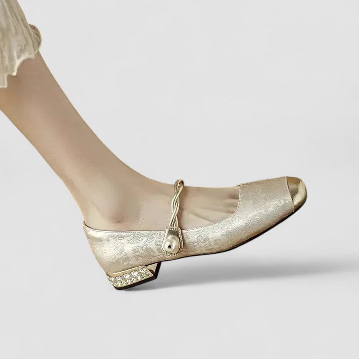 Secretique | Babies Satinées Talon Bijou Camille