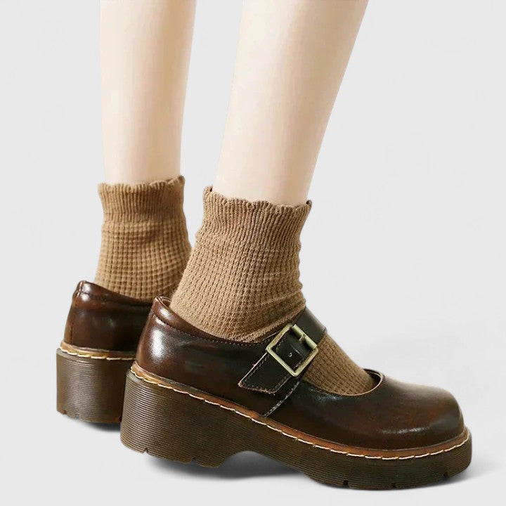 Secretique | Babies Plateforme Cuir Aveline