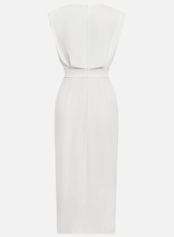 DELACROIX | ROBE MIDI AJUSTÉE AVEC BOUTONS DORÉS