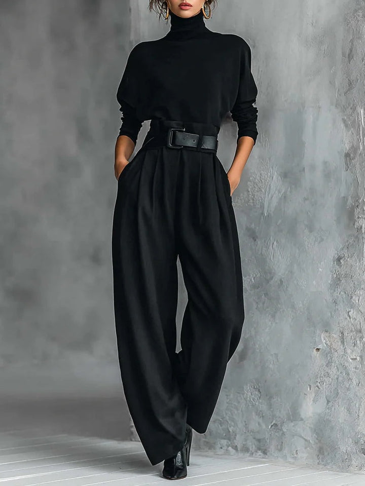 DELACROIX | Ensemble Col Roulé et Pantalon Droit Cyrielle