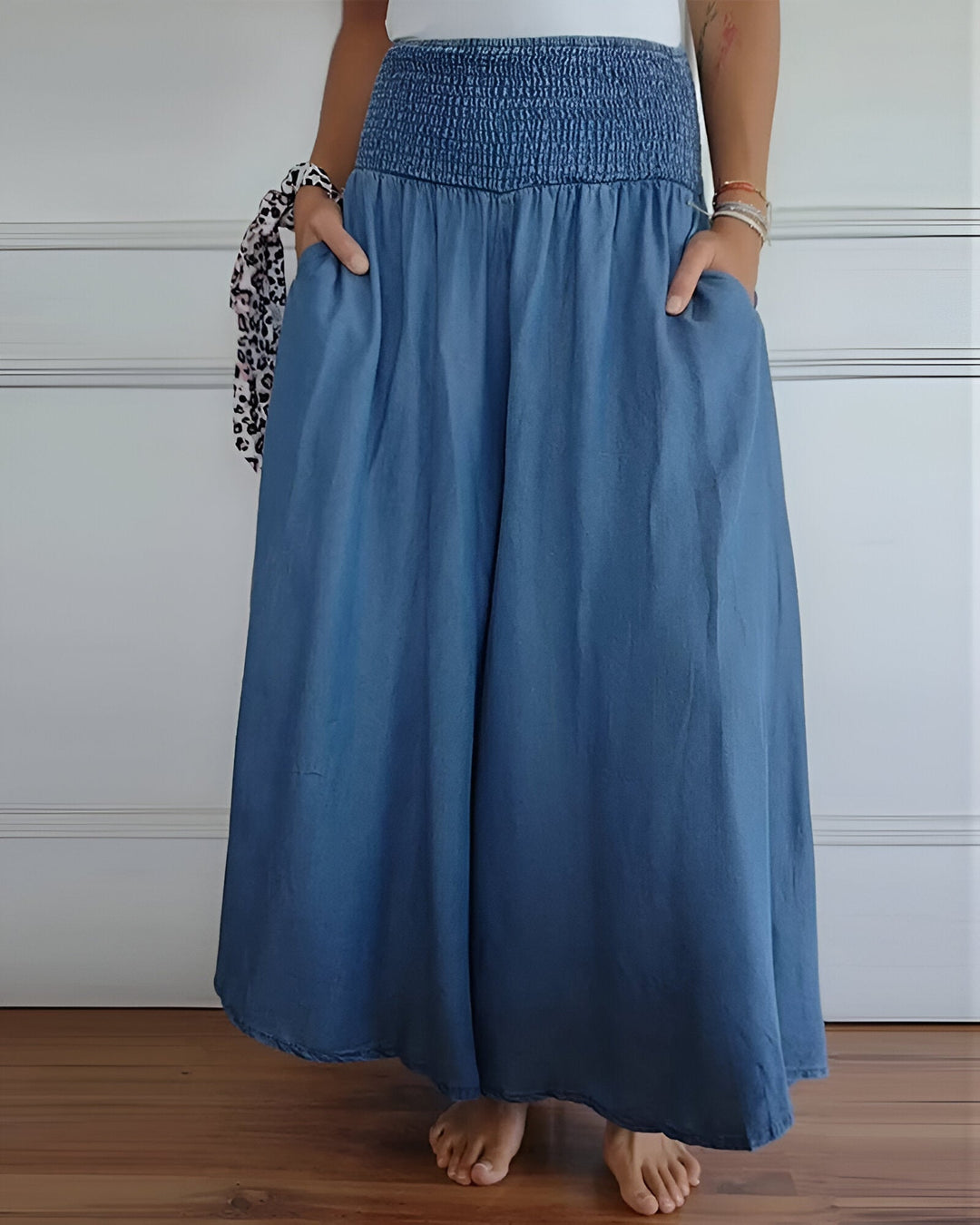 DELACROIX | Pantalon large pour femme avec taille smockée