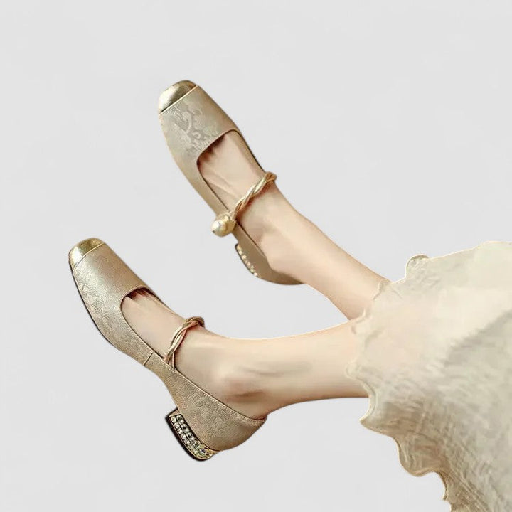 Secretique | Babies Satinées Talon Bijou Camille
