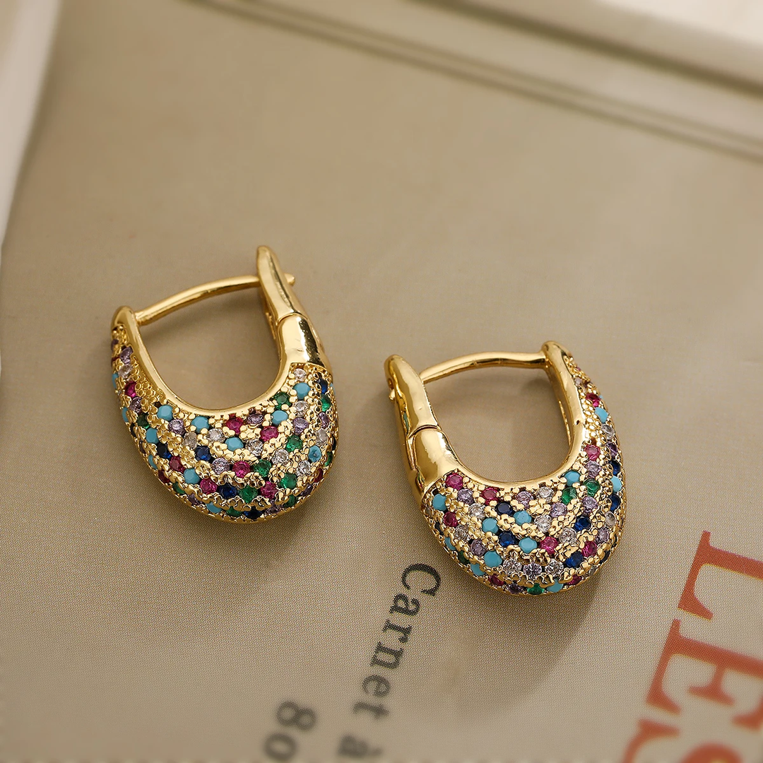 DELACROIX | BOUCLES D’OREILLES ÉLÉGANTES AVEC CRISTAUX COLORÉS