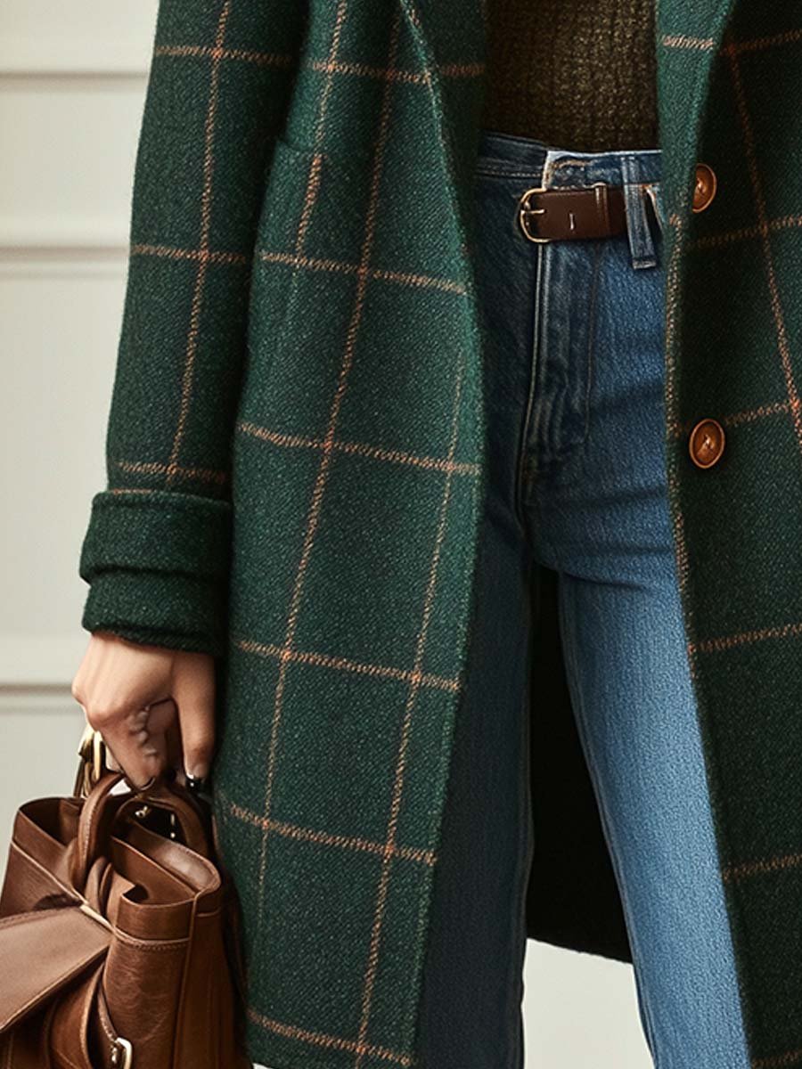 DELACROIX | MANTEAU EFFET LAINE À CARREAUX